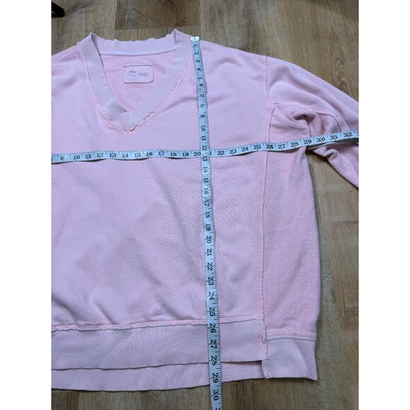 Aerie Pink V Neck Oversized Pullover Sweatshirt Large - Picture 4 of 5